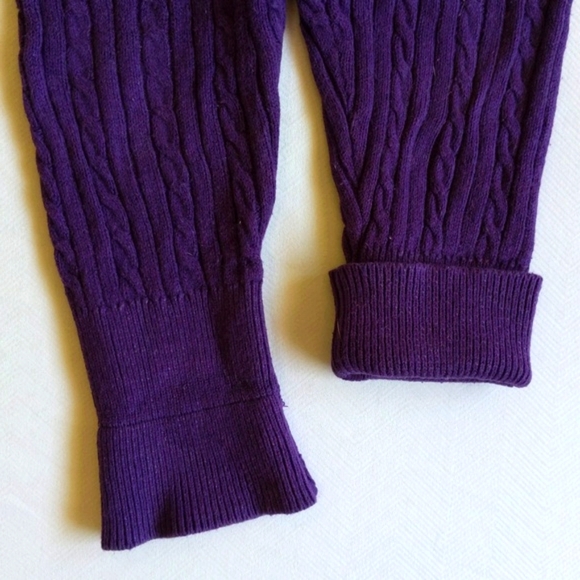joe fresh purple cable knit sweater leggings 6-12 months baby girl - Picture 4 of 6